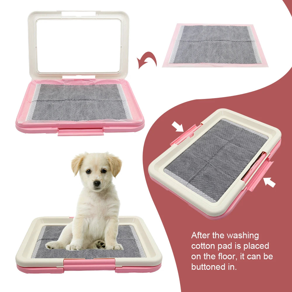 "Portable Dog Potty Training Toilet β Indoor Pet Litter Box for Small Dogs & Cats, Easy to Clean"
