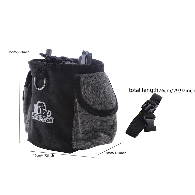 "Portable Dog Treat Training Pouch β Outdoor Snack Bag for Pets with Clip & Drawstring"