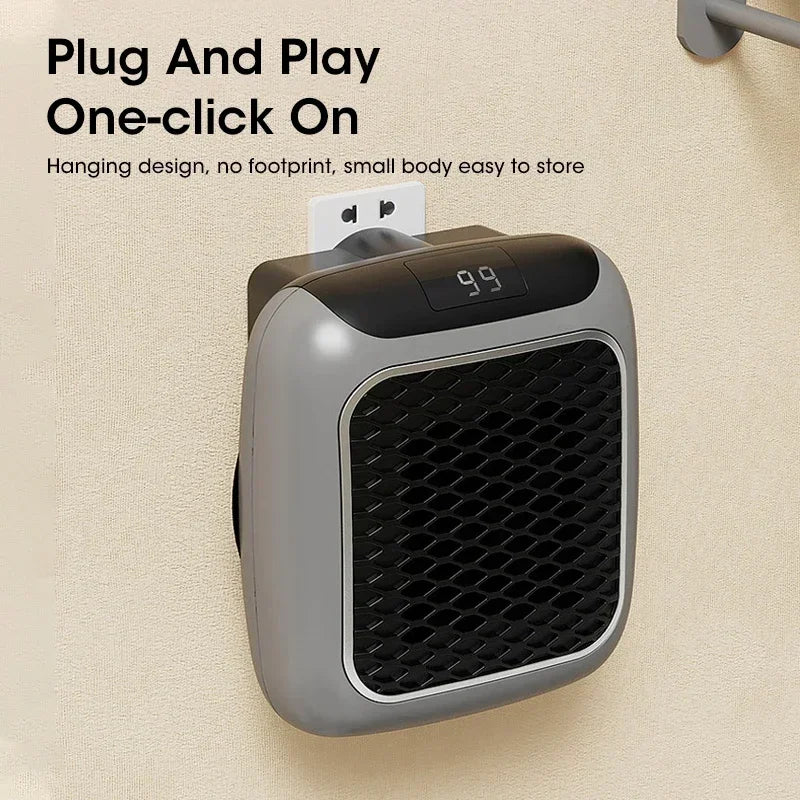 “Wall-Mounted Electric Heater 800W – Energy-Saving Fast Heating with Remote Control (EU Plug)”