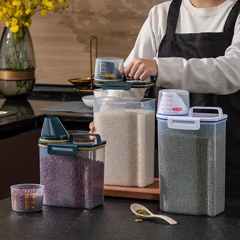 "Airtight Pet Food Storage Container β 1.5kg/2kg Dog & Cat Food Box with Measuring Cup"