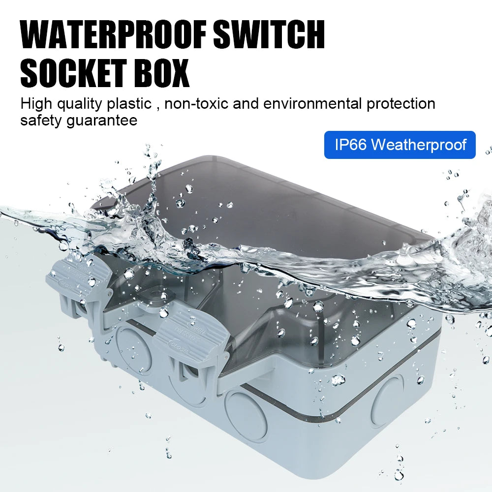 Outdoor Waterproof Double EU Wall Socket – 16A Power Outlet with Switch & USB-C