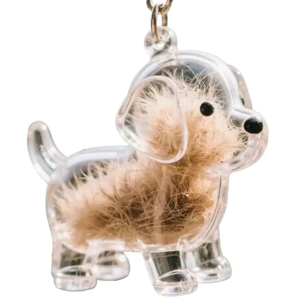 Pet Hair Keepsake Capsule – Memorial Keychain Bottle for Dog & Cat Fur | Transparent DIY Storage Pendant"