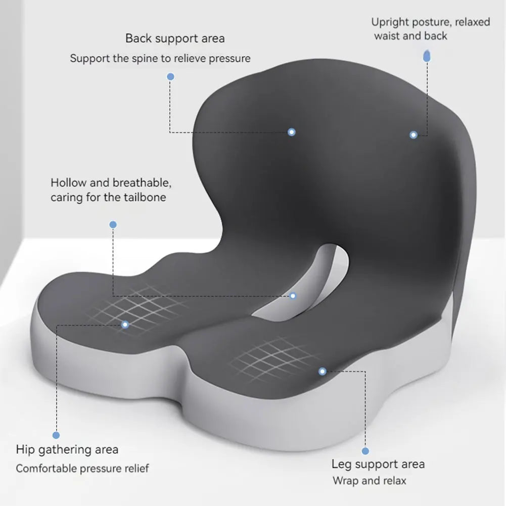 Memory Foam Office Chair Cushion with Lumbar Support – L-Shaped Seat & Backrest Pad for Car, Truck & Home Office