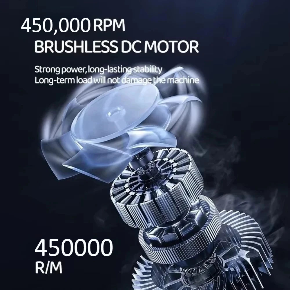 X6 Turbo Jet Fan – 450,000RPM Brushless Air Blower & Vacuum Cleaner, USB-C Fast Charging, 6000mAh Battery