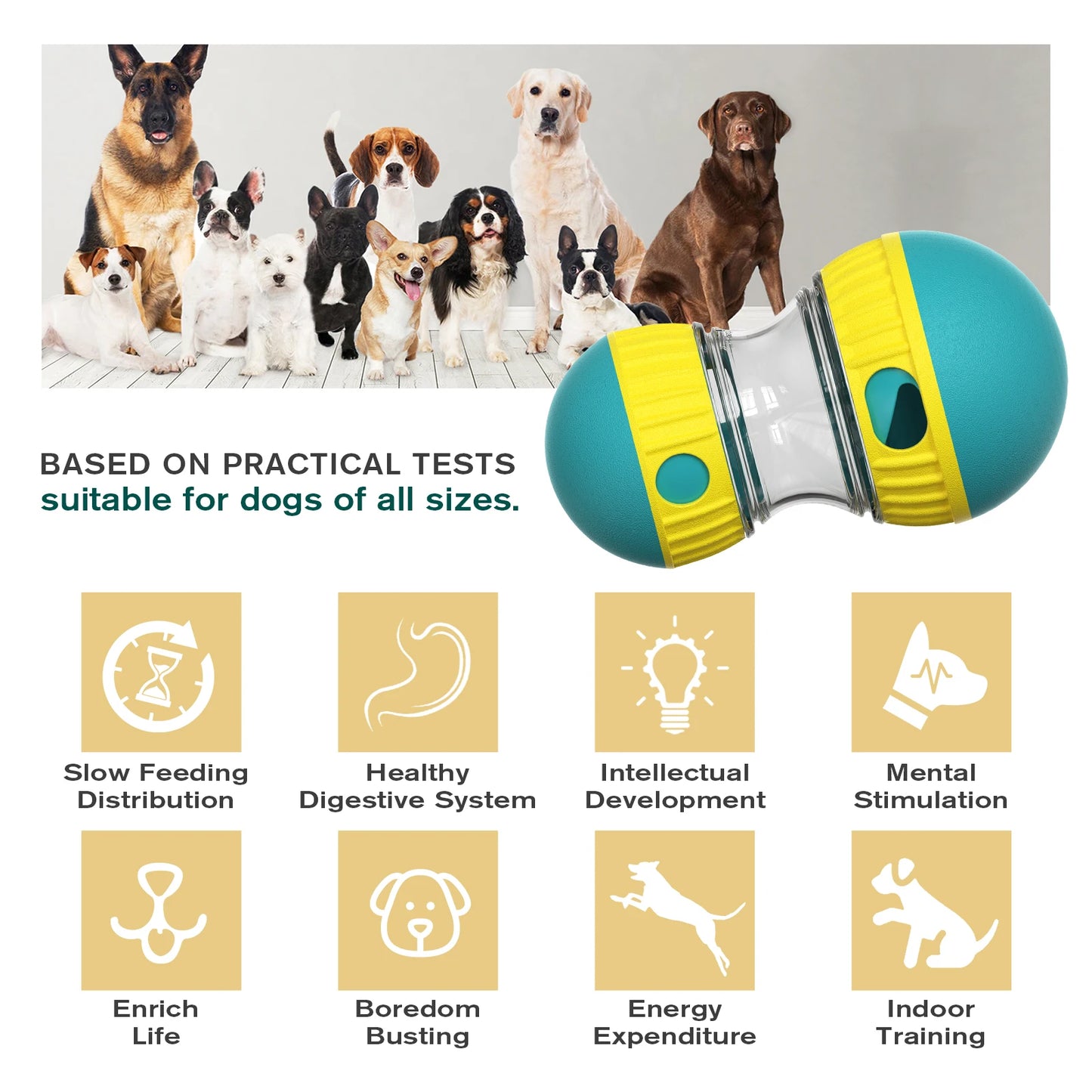 Interactive Dog Treat Dispenser Toy β Slow Feeder for Small & Medium Dogs | Indoor IQ Training Pet Puzzle