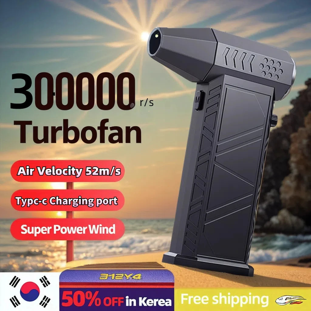 X9 Turbo Fan – 300000RPM Brushless Air Blower, USB Rechargeable, Powerful Dust Remover for Home & Electronics