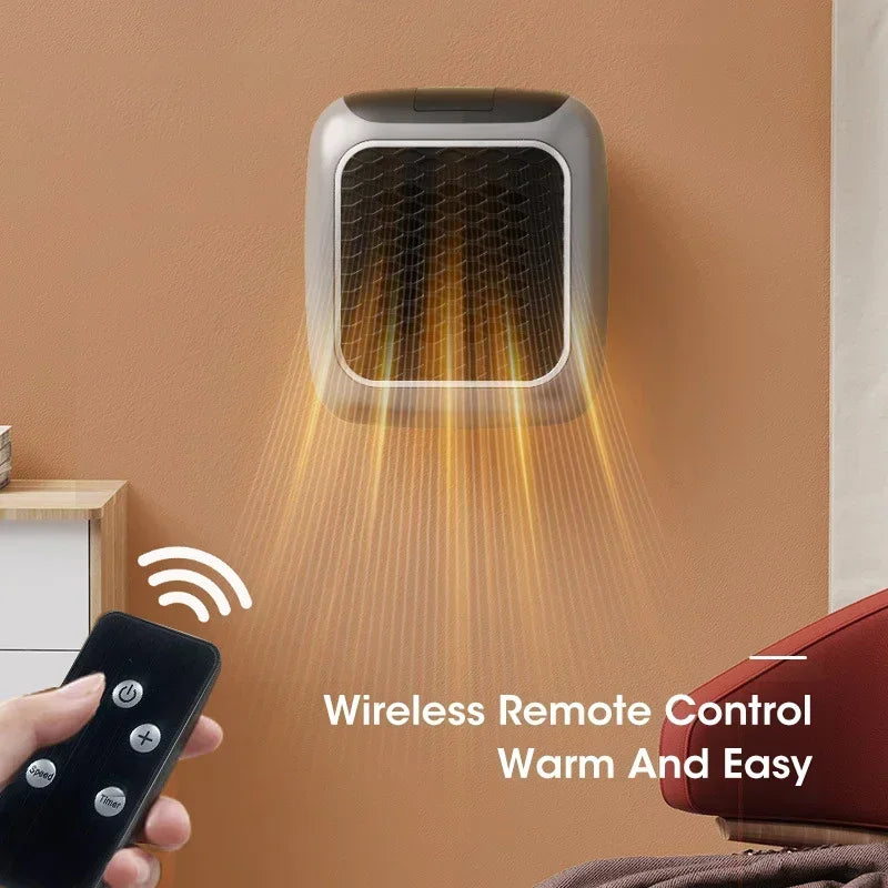 “Wall-Mounted Electric Heater 800W – Energy-Saving Fast Heating with Remote Control (EU Plug)”
