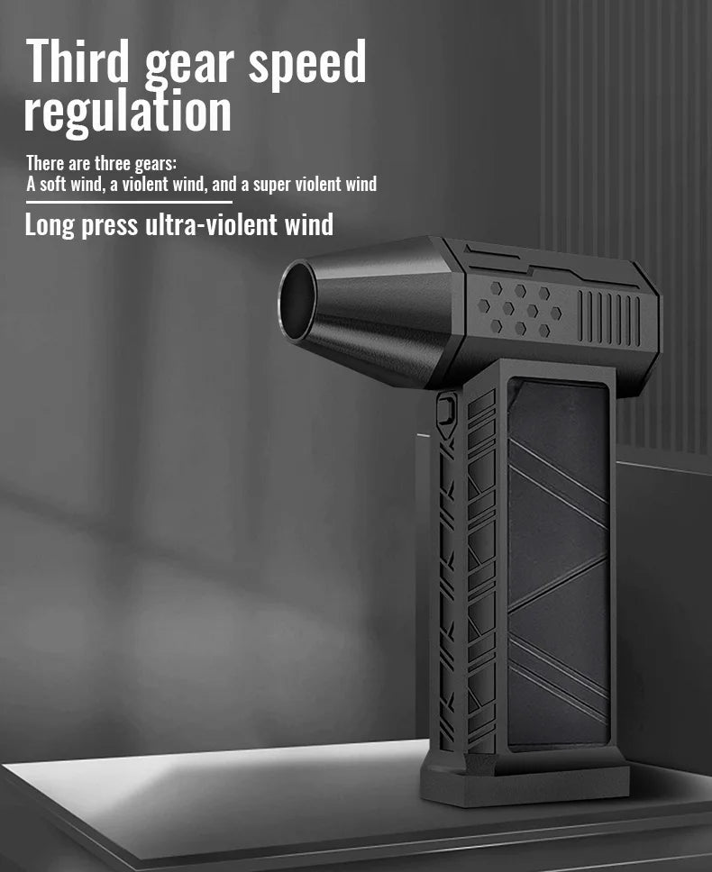 High-Speed Air Blower Turbo Jet Fan – 130,000RPM / 120,000RPM Brushless Motor, Handheld, USB Rechargeable Dust Cleanerl