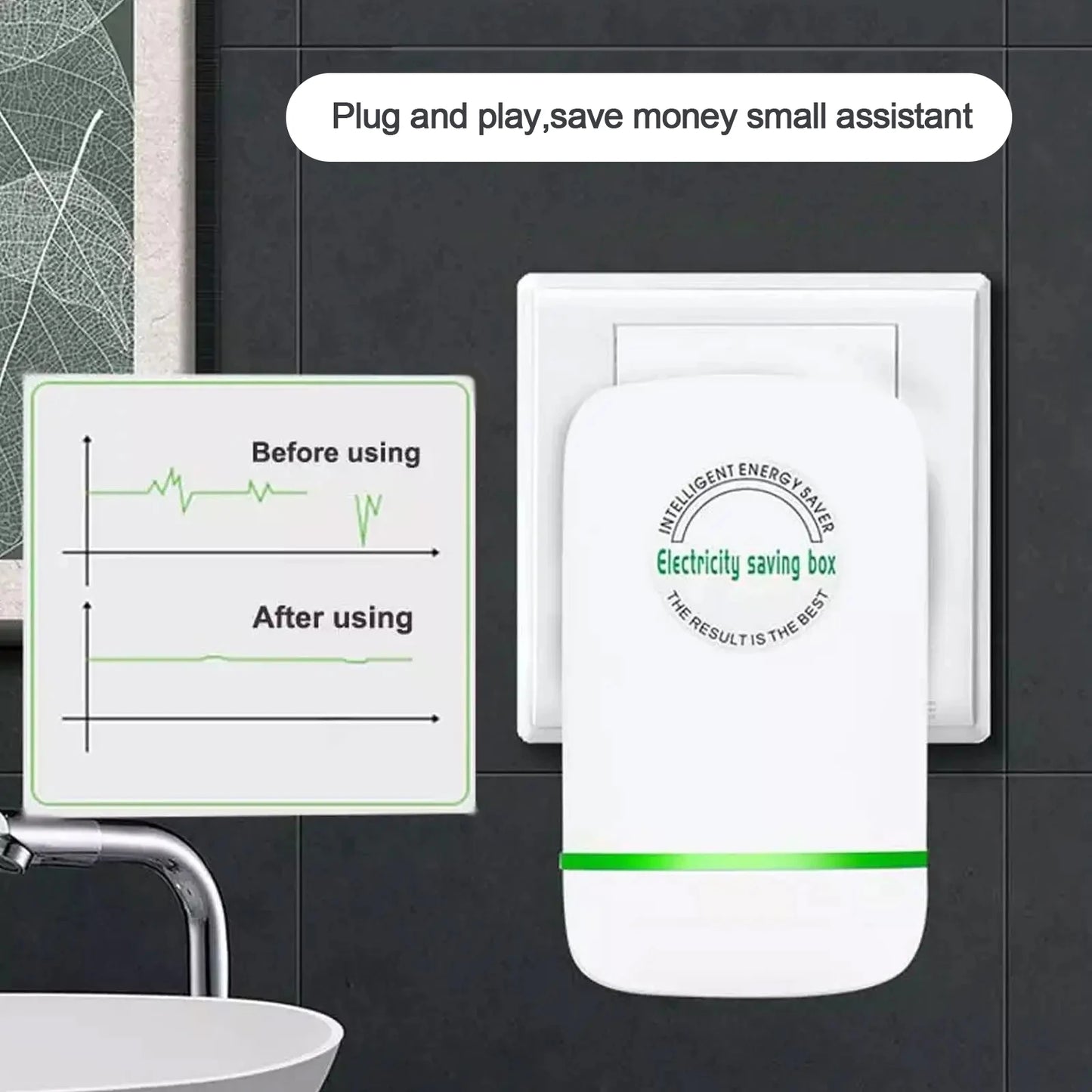 “Pro Power Save Energy Saver Box 90V–250V | EU/US/UK Plug | Household & Commercial Power Saving Device”