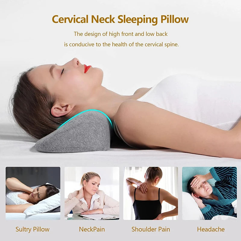 Cervical Memory Foam Pillow – Orthopedic Contour Bed Pillow for Side & Back Sleepers | Anti-Snore & Neck Pain Relief