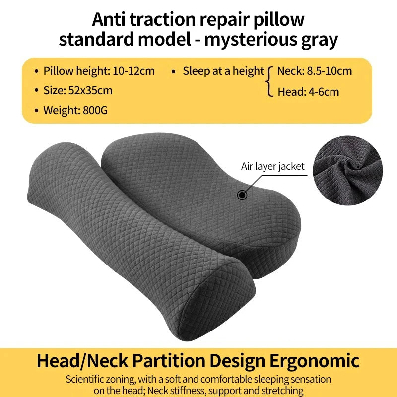 Ergonomic Memory Foam Cervical Pillow – Orthopedic Contour Bed Pillow for Side & Back Sleepers | Neck Pain Relief