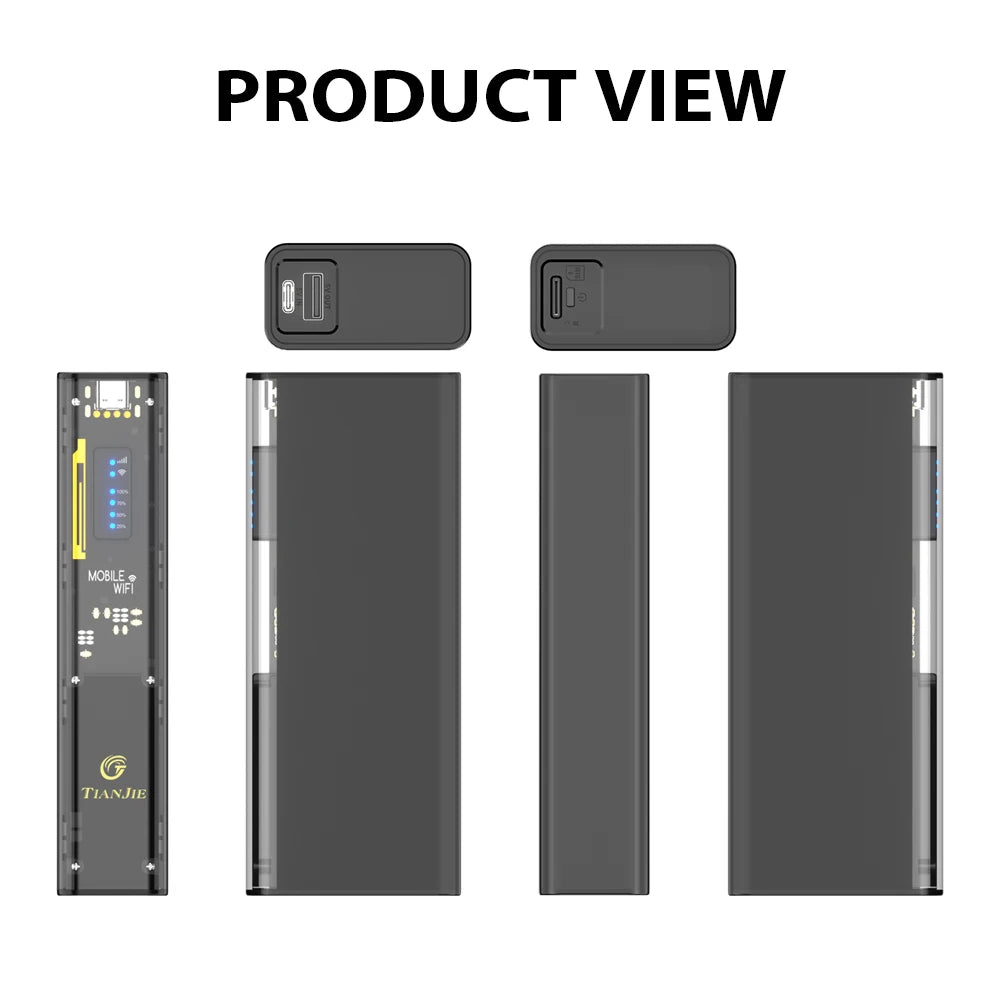 TIANJIE MF310 Mifi With Wifi Hotspot,SIM Mobile Wifi,10000mAh 4G LTE Portable Wifi Router,150Mbps High Speed for Global Journeys