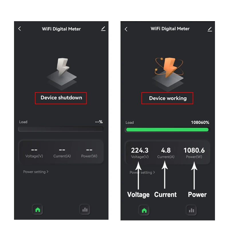 WiFi Digital Energy Meter 80A with Current Sensor Clamp Tuya Smart Life App Monitor Voltage Current Power 110V 240V 50/60Hz