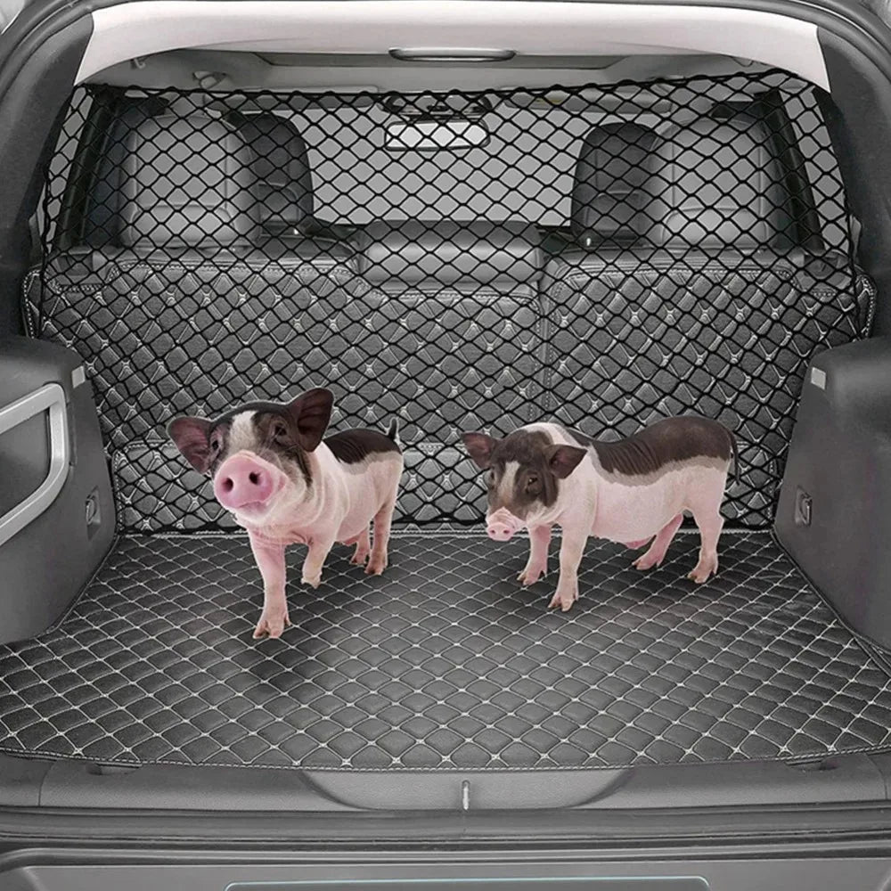 "Dog Car Trunk Barrier Net β Pet Safety Mesh for Back Seat & Cargo β Universal Fit, Easy Installation"