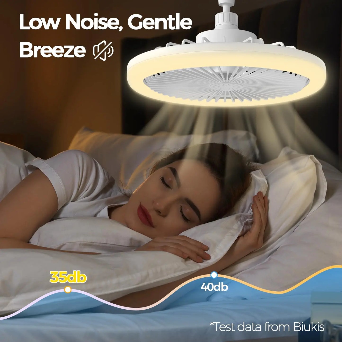 “2-in-1 Ceiling Fan Lamp with Remote – Energy-Saving, E27 Base, Infinitely Dimmable LED Light”