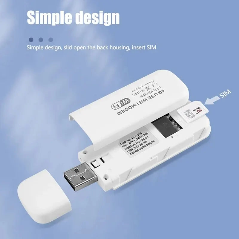 TIANJIE 4G LTE USB WiFi Dongle Router – 150Mbps Wireless Modem with Qualcomm CAT4 Chipset