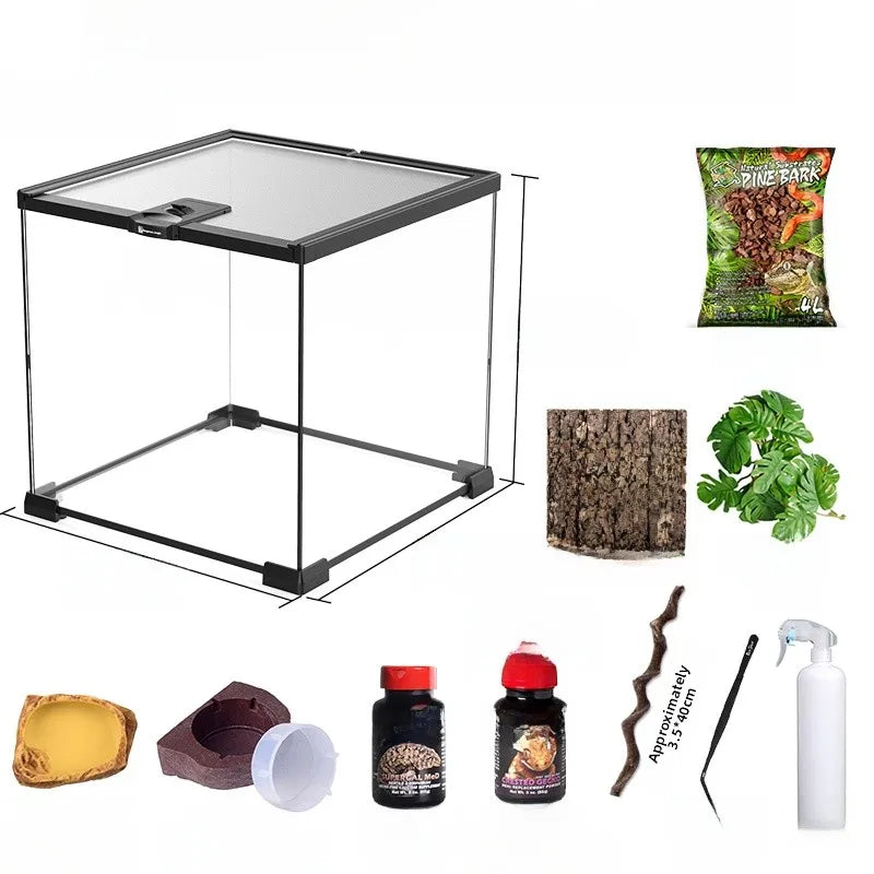 Eco Rainforest Glass Terrarium β Ideal for Lizards, Frogs, Crabs & Spiders