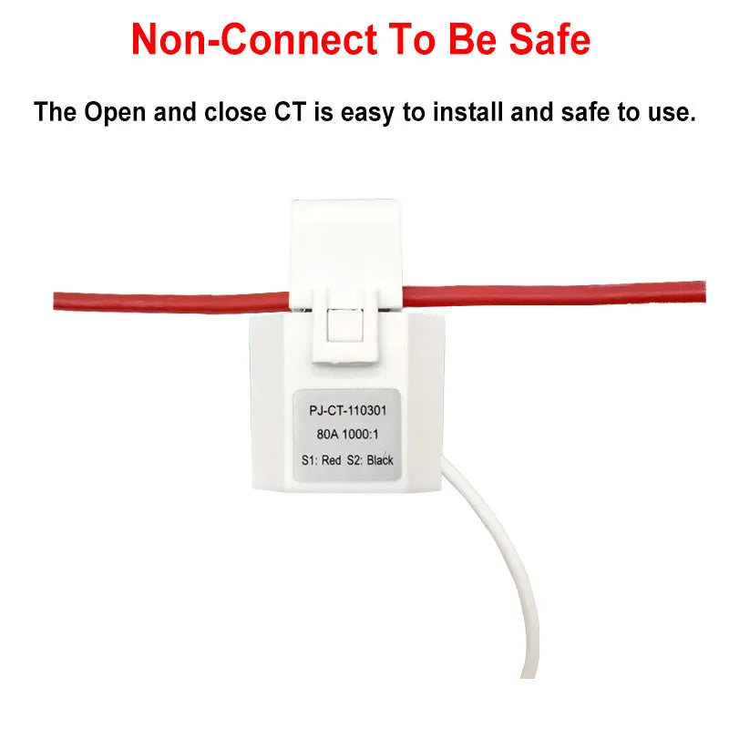 WiFi Digital Energy Meter 80A with Current Sensor Clamp Tuya Smart Life App Monitor Voltage Current Power 110V 240V 50/60Hz