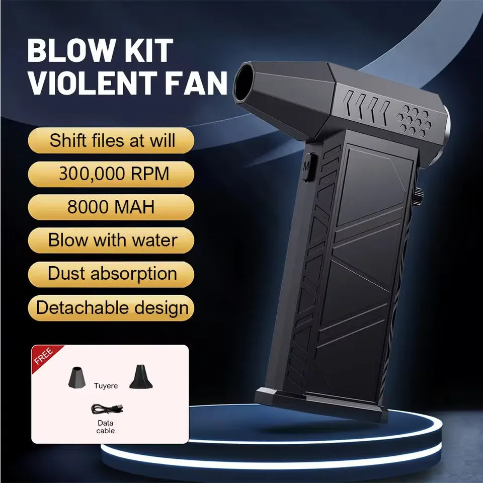 Powerful Air Blower & Vacuum Cleaner 400000RPM – USB-C Rechargeable Dust Remover for Electronics & Home