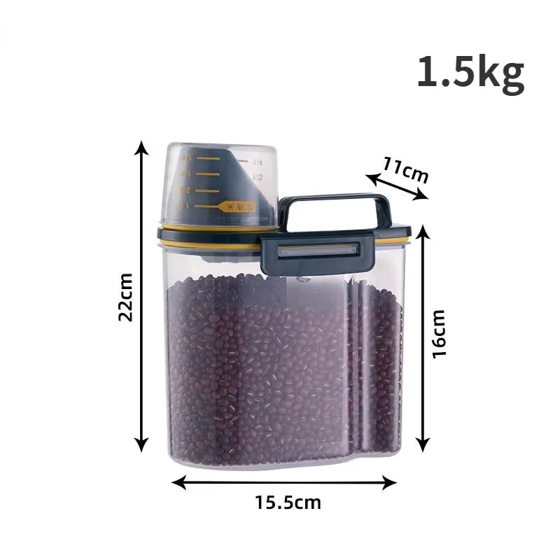 "Airtight Pet Food Storage Container β 1.5kg/2kg Dog & Cat Food Box with Measuring Cup"