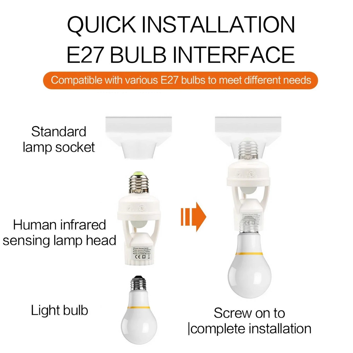 “Smart E27 LED Bulb with Infrared Motion Sensor – Energy-Saving Automatic Lighting”