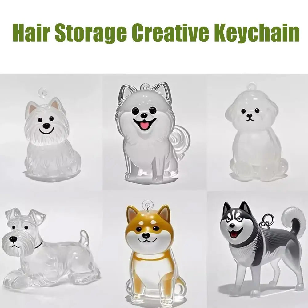 Pet Hair Keepsake Capsule – Memorial Keychain Bottle for Dog & Cat Fur | Transparent DIY Storage Pendant"