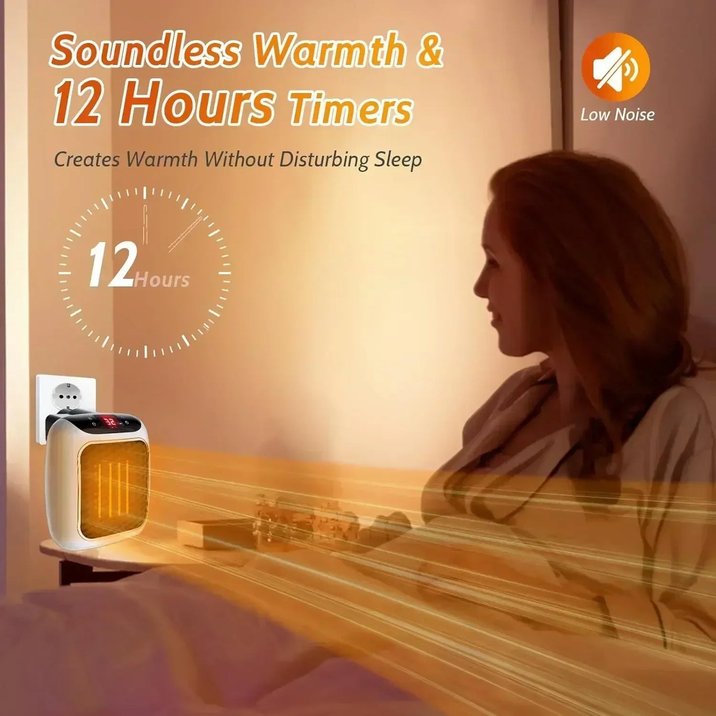 “Wall-Mounted Electric Heater 800W – Energy-Saving Fast Heating with Remote Control (EU Plug)”