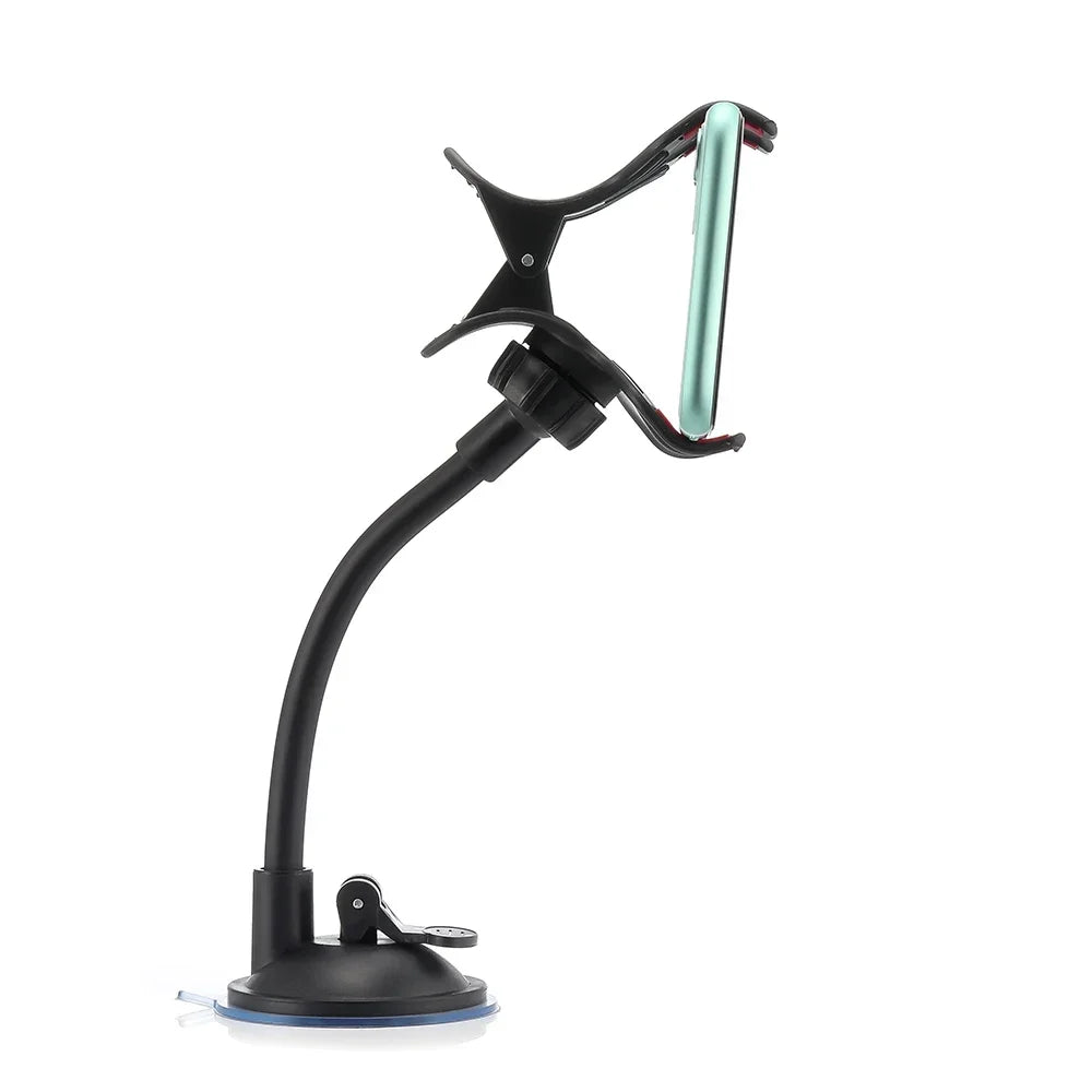 Universal Car Phone Holder – 360° Rotating Windshield & Dashboard Mount for Smartphone & GPS