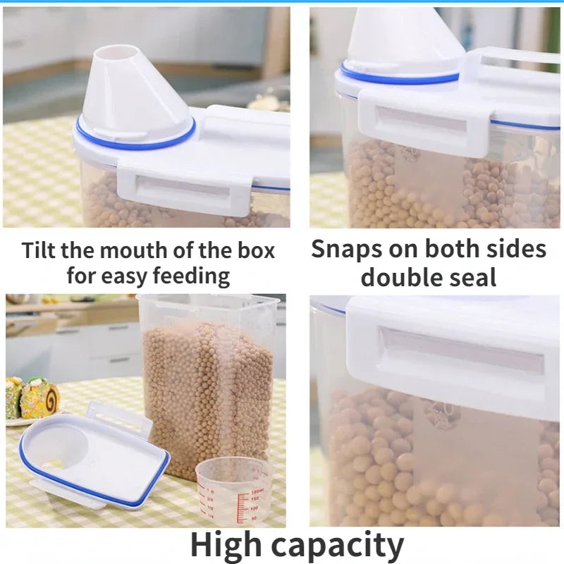 "Airtight Pet Food Storage Container β 1.5kg/2kg Dog & Cat Food Box with Measuring Cup"
