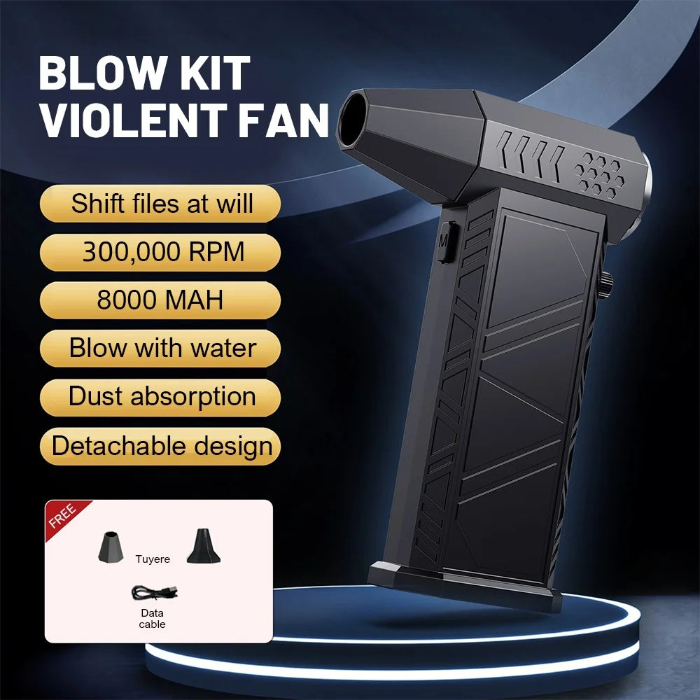 X9 Turbo Fan – 300000RPM Brushless Air Blower, USB Rechargeable, Powerful Dust Remover for Home & Electronics