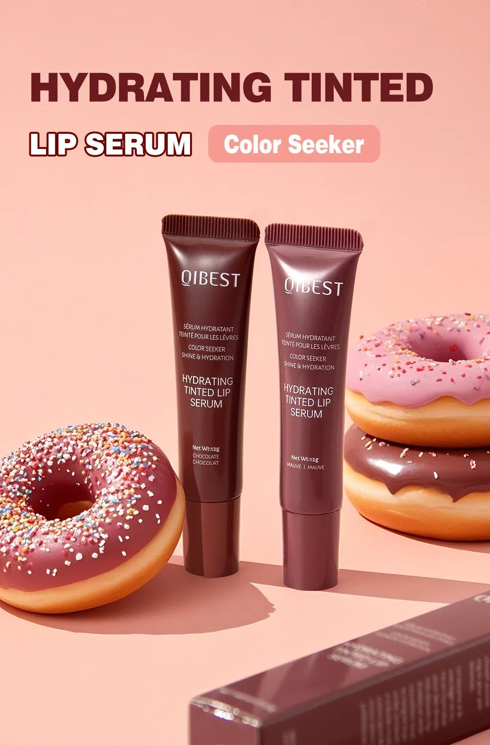 Crystal Dark Brown Mirror Water Lip Gloss Nude Lip Glaze Transparent Glass Oil Waterproof Liquid Lipstick Clear Tint Makeup