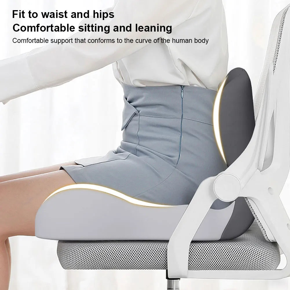 Memory Foam L-Shaped Seat Cushion with Lumbar Support – Ergonomic Chair Pad for Office, Car, Truck & Gaming