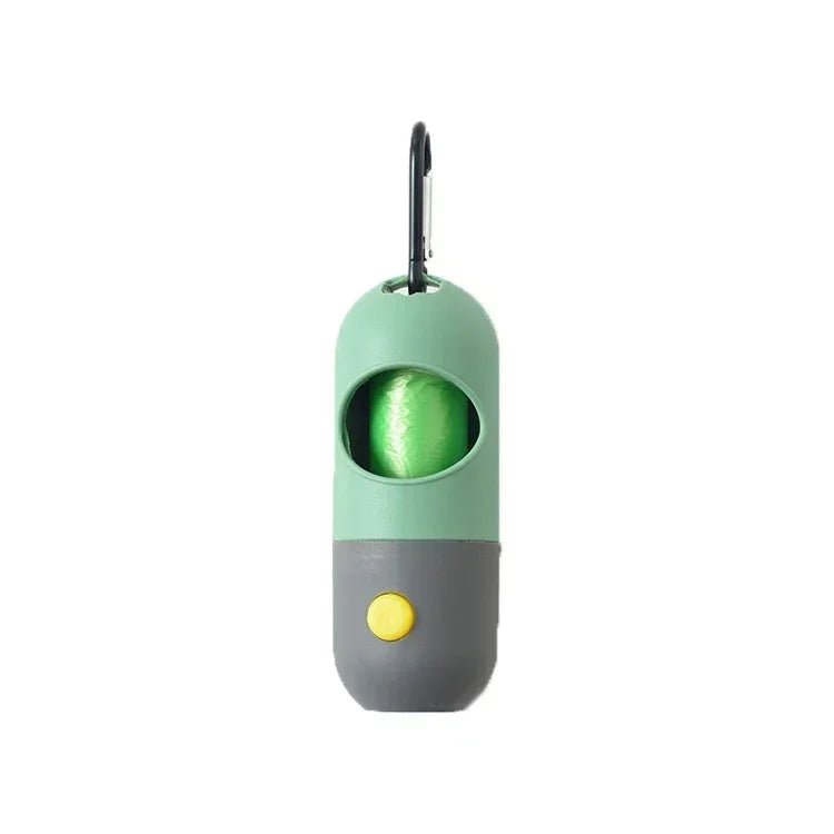 Portable Dog Waste Bag Dispenser with LED Light β Outdoor Poop Bag Holder with Clip for Walking and Hiking