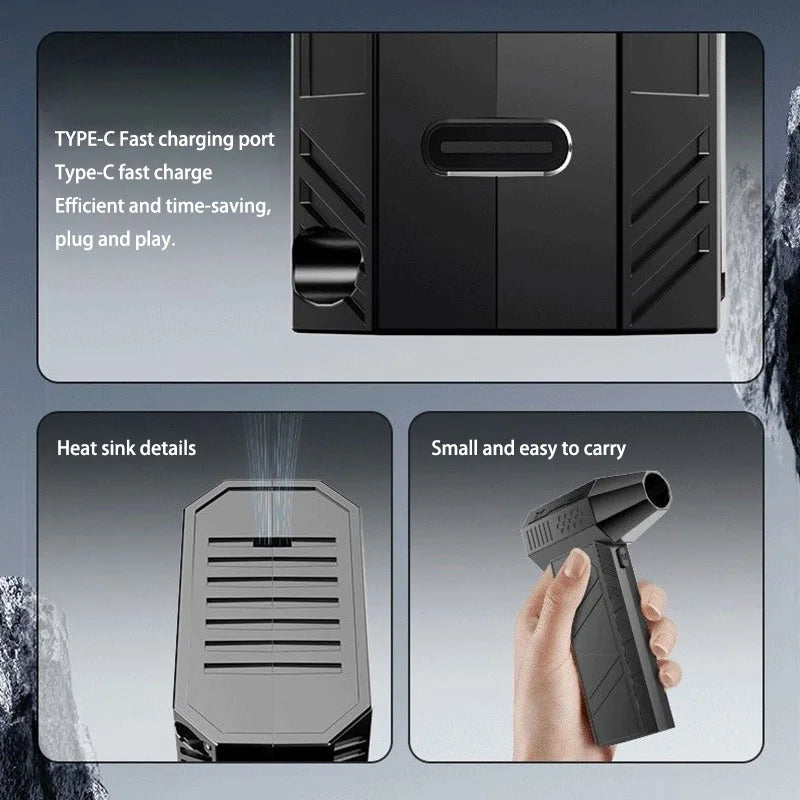 Powerful Air Blower & Vacuum Cleaner 400000RPM – USB-C Rechargeable Dust Remover for Electronics & Home