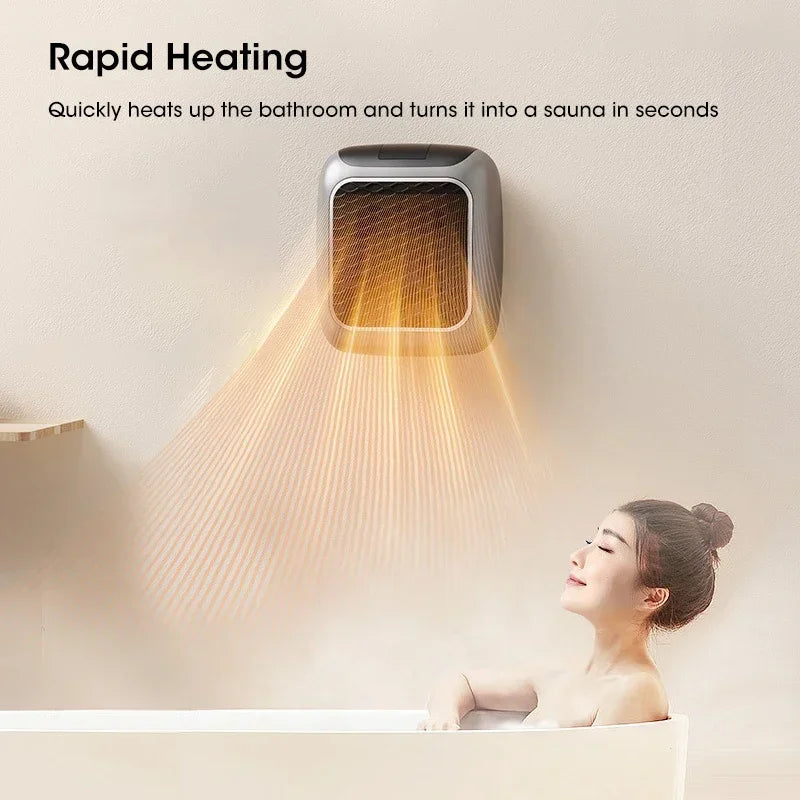 “Wall-Mounted Electric Heater 800W – Energy-Saving Fast Heating with Remote Control (EU Plug)”