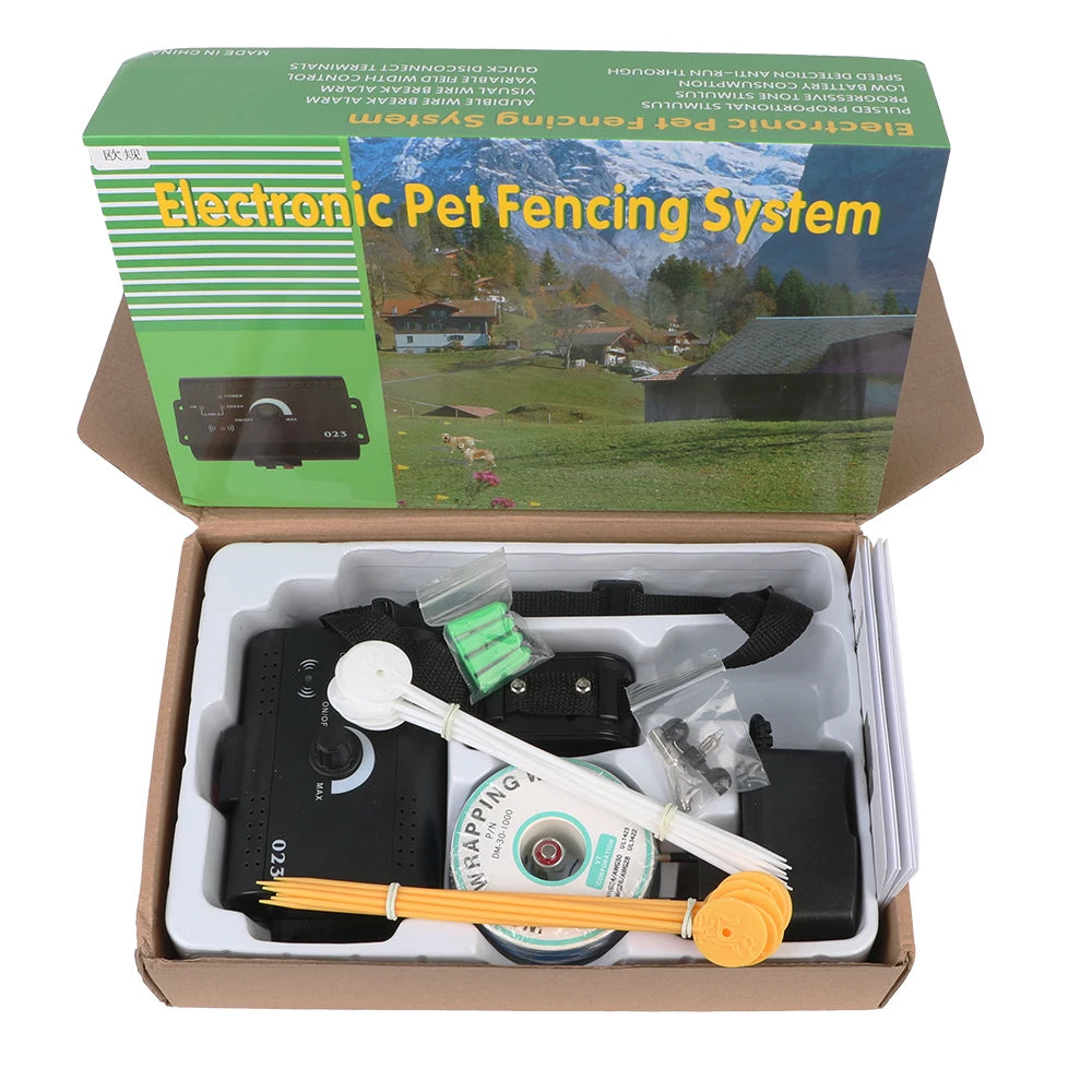 Waterproof Electronic Pet Fence System – Invisible Dog Containment & Training Collar with Adjustable Shock & Vibration