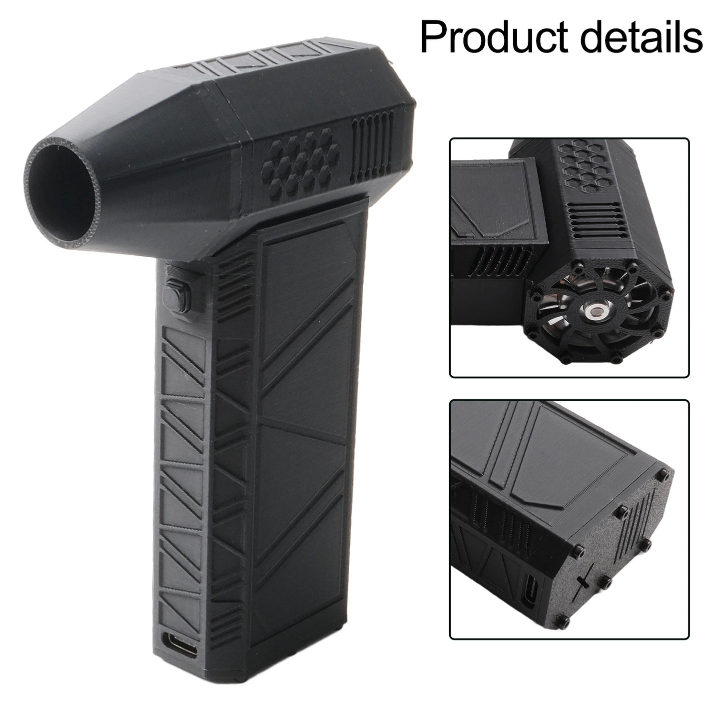 Black Industrial Blower Fan – 130,000RPM Brushless Motor, 180W Power, 4000mAh Battery, Heavy-Duty Dust Remover