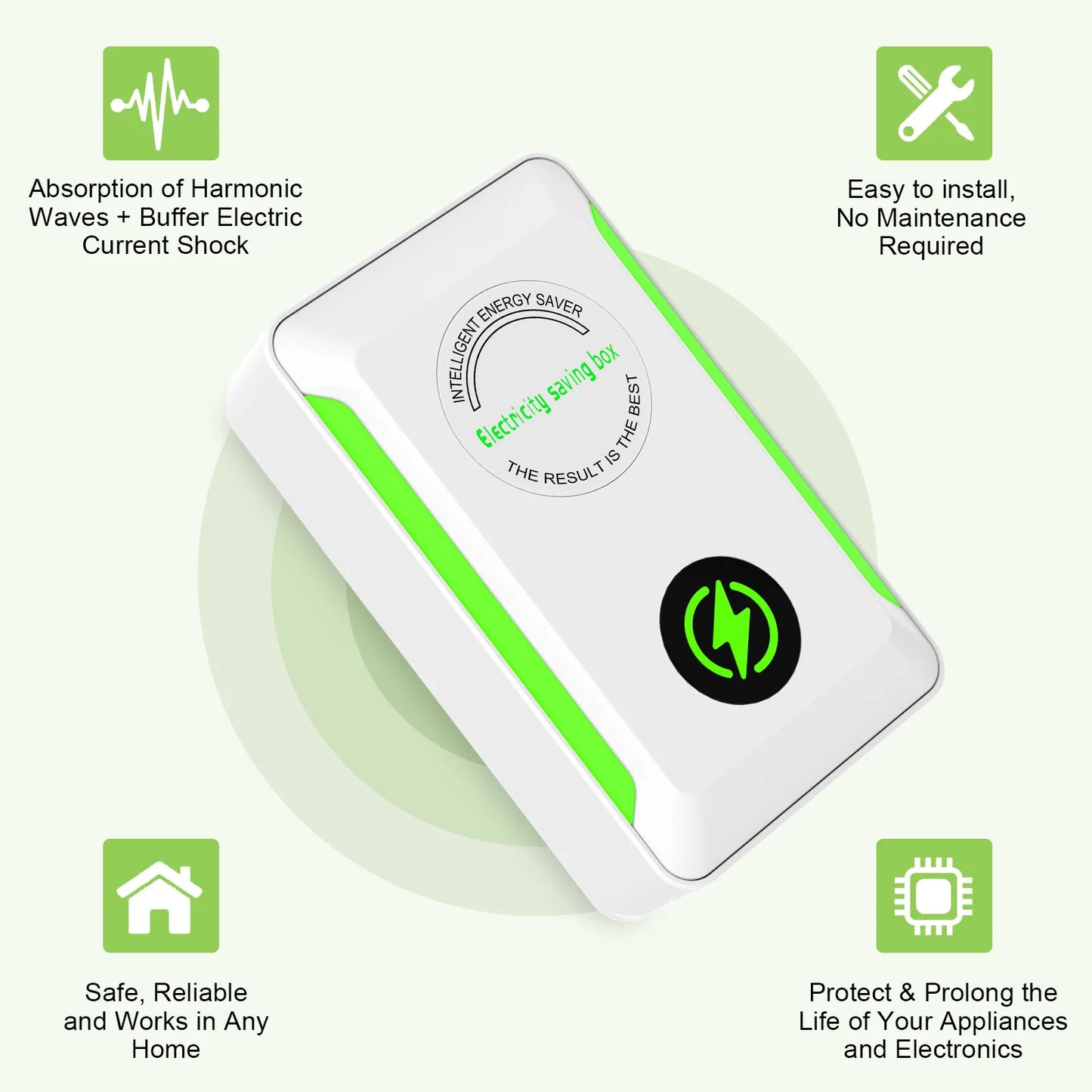 StopWatt Electricity Saving Box – Energy Saver Plug-in Device for Home 90V–250V (US/EU/UK Plug)