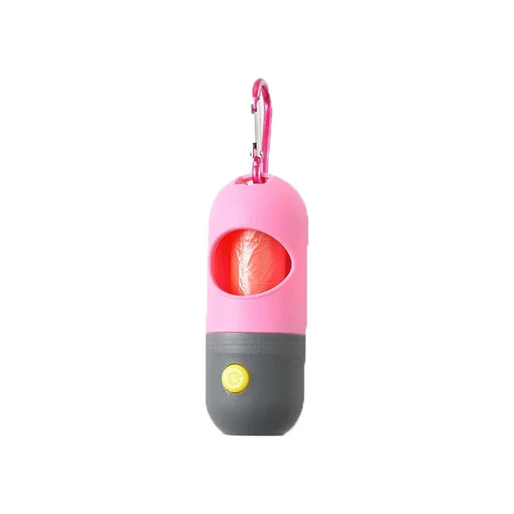 Portable Dog Waste Bag Dispenser with LED Light β Outdoor Poop Bag Holder with Clip for Walking and Hiking