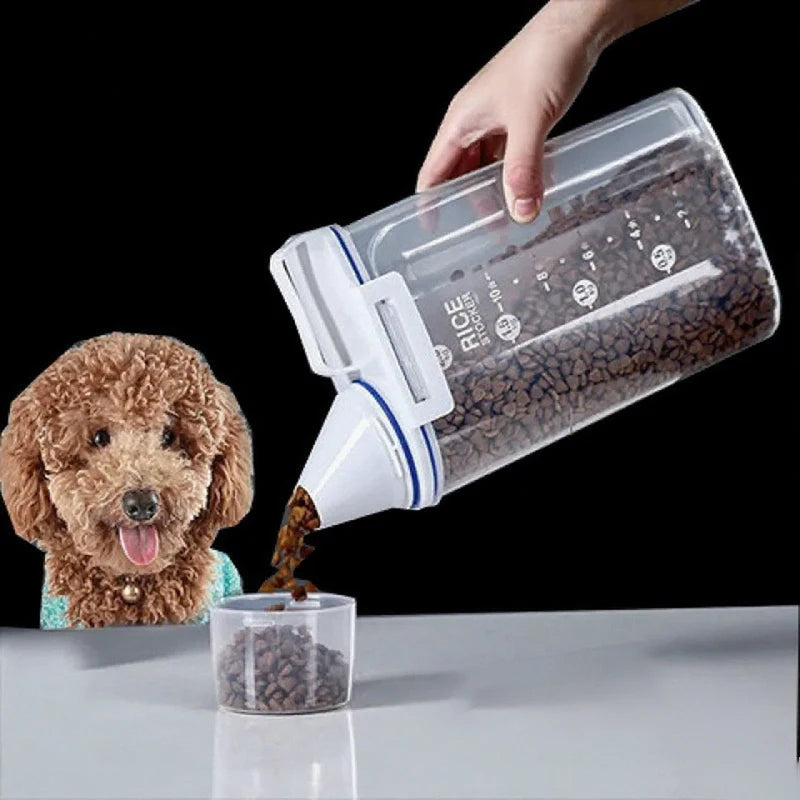 Airtight Pet Food Storage Container β 1.5kg/2kg with Measuring Cup (Dogs & Cats)