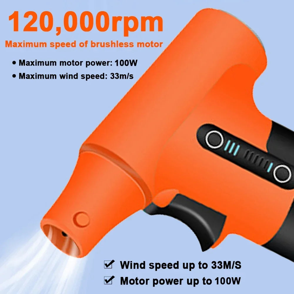 High-Speed Air Blower Turbo Jet Fan – 130,000RPM / 120,000RPM Brushless Motor, Handheld, USB Rechargeable Dust Cleanerl