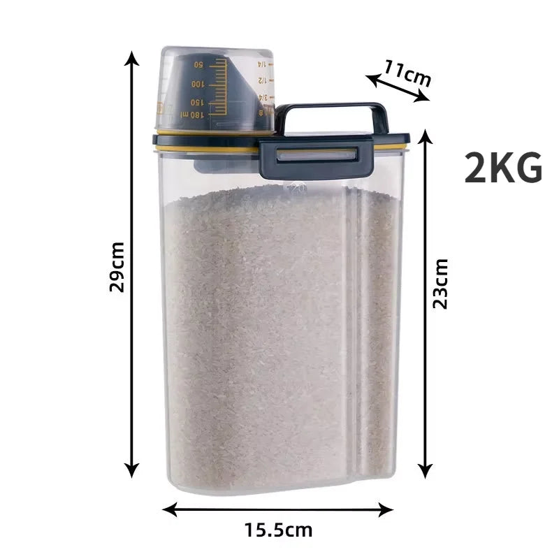 "Airtight Pet Food Storage Container β 1.5kg/2kg Dog & Cat Food Box with Measuring Cup"