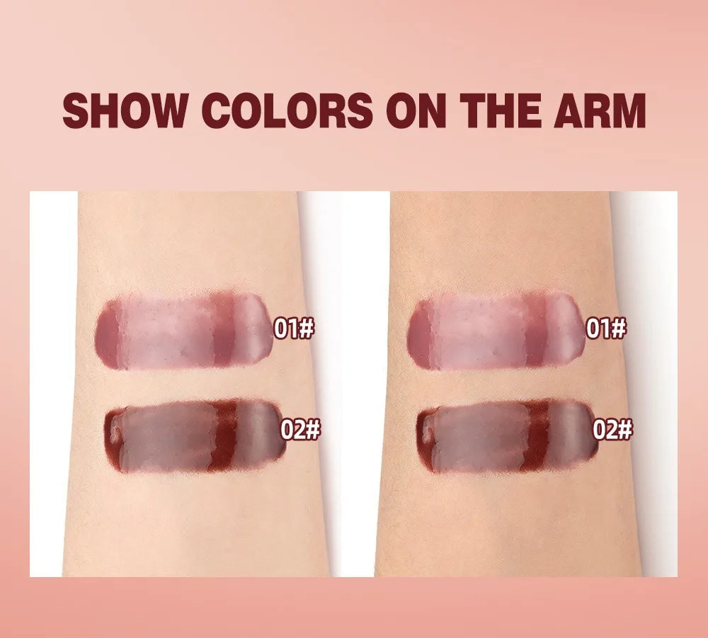 Crystal Dark Brown Mirror Water Lip Gloss Nude Lip Glaze Transparent Glass Oil Waterproof Liquid Lipstick Clear Tint Makeup