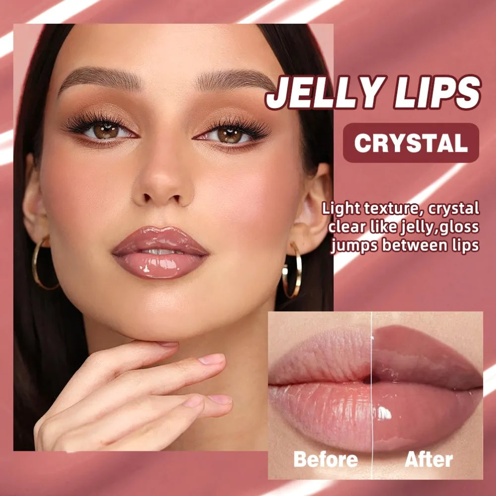 Nude Brown Plumping Lip Gloss Moisturising Colored Lip Serum Transparent Fullness Lips Tint Soft Tube Make Up Beauty Lips Care