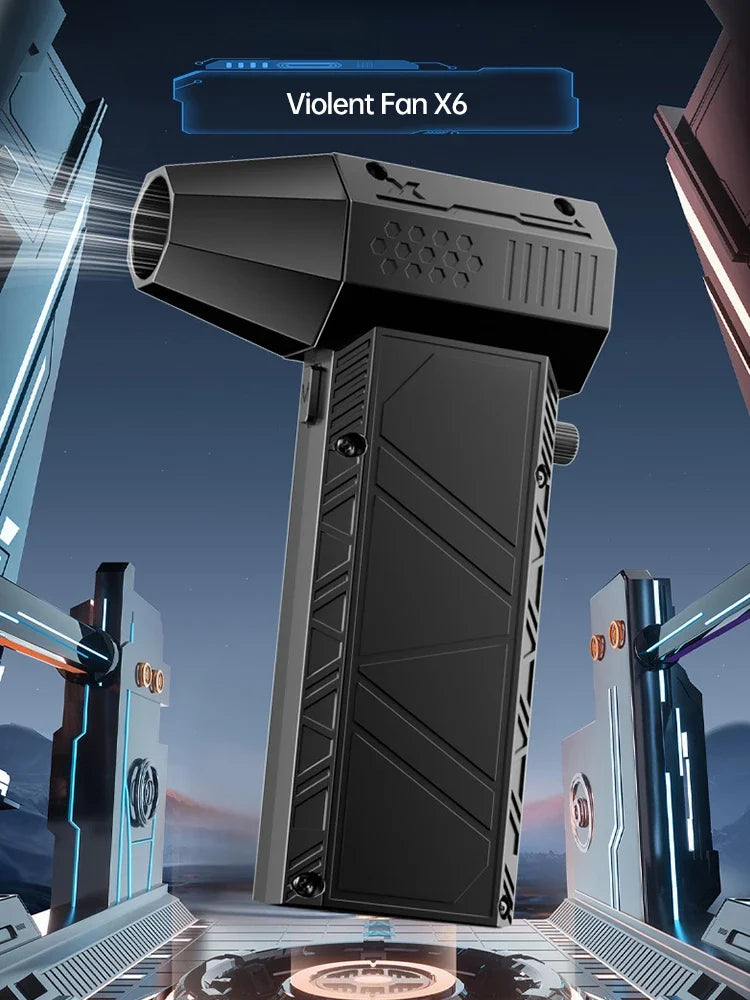 X6 Turbo Jet Fan – 450,000RPM Brushless Air Blower & Vacuum Cleaner, USB-C Fast Charging, 6000mAh Battery