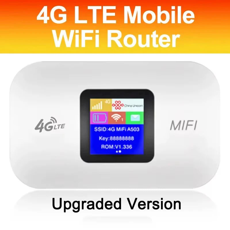 "4G LTE Portable WiFi Router – 150Mbps Mobile Hotspot with SIM Card Slot | Travel & Outdoor Modem"