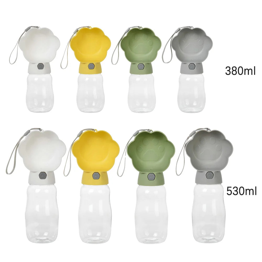 2-in-1 Portable Dog Water Bottle with Food Container – Leakproof Travel Bowl for Dogs & Cats