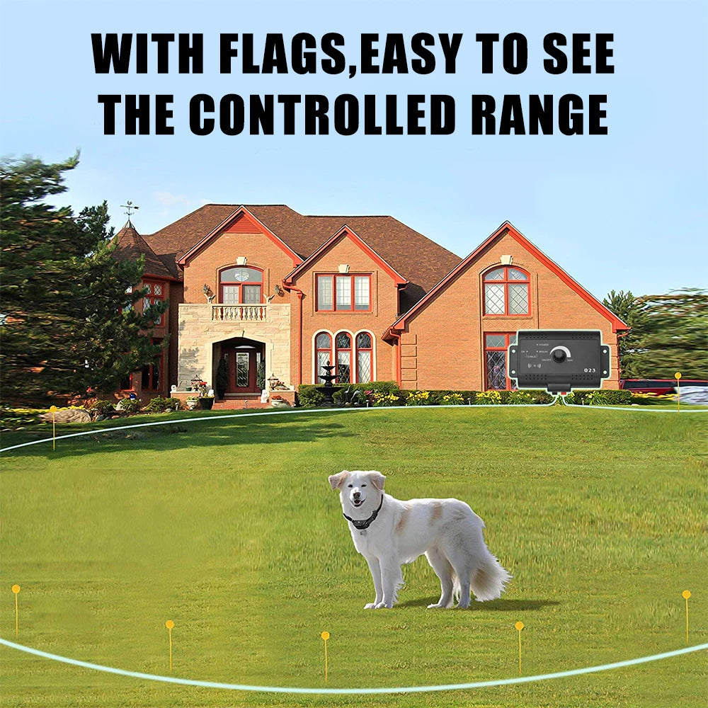 Waterproof Electronic Pet Fence System – Invisible Dog Containment & Training Collar with Adjustable Shock & Vibration