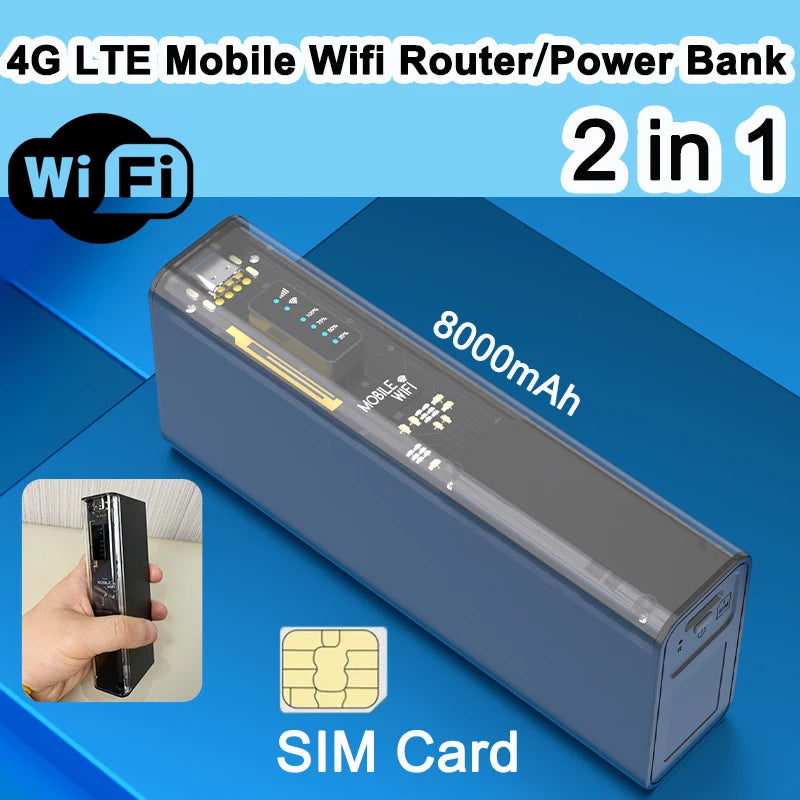 "4G LTE Portable WiFi Router – 150Mbps Mobile Hotspot with SIM Card Slot | Travel & Outdoor Modem"