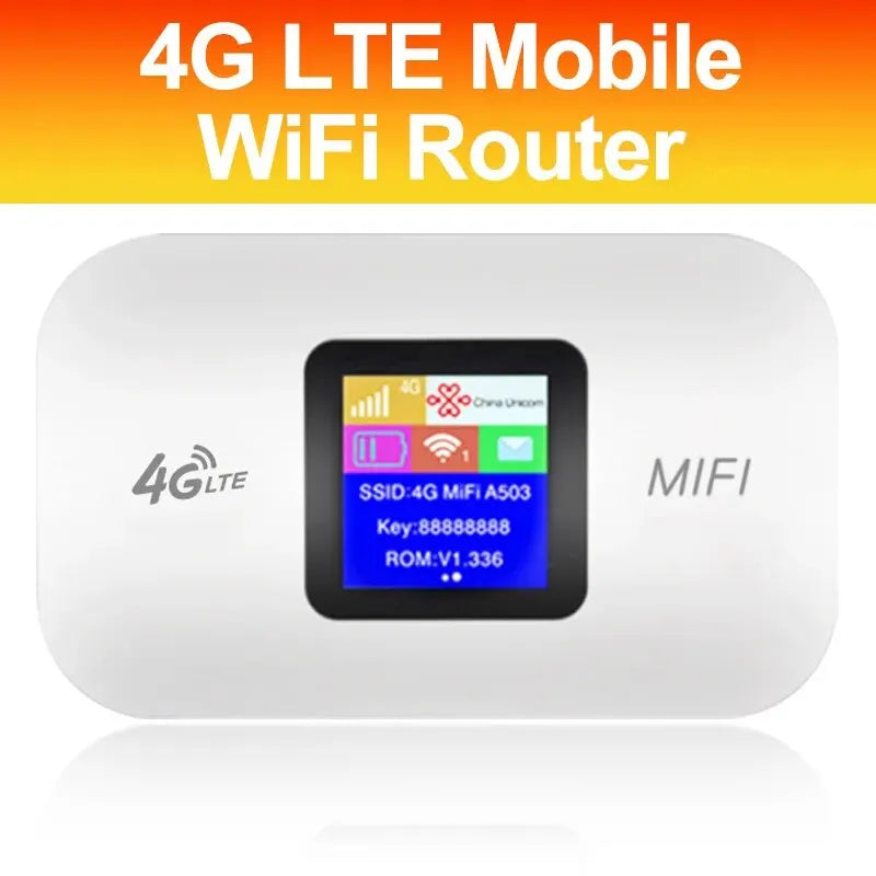 "4G LTE Portable WiFi Router – 150Mbps Mobile Hotspot with SIM Card Slot | Travel & Outdoor Modem"